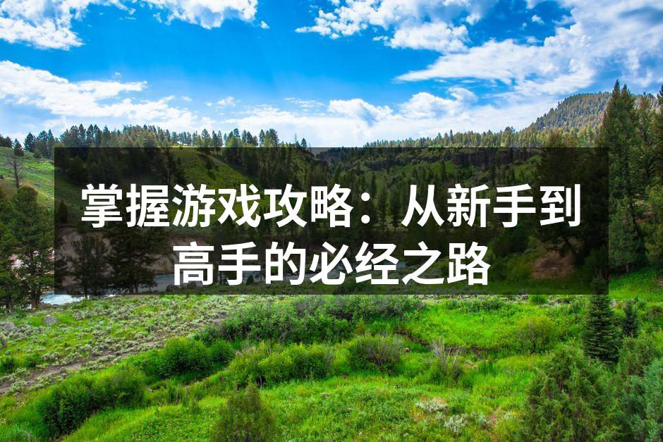 掌握游戏攻略：从新手到高手的必经之路